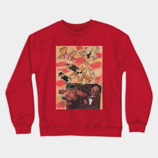 Detective Dog and Birds Crewneck Sweatshirt